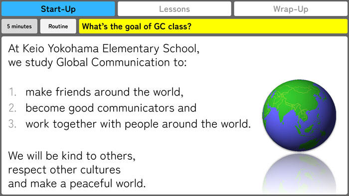（右）高学年のモットー