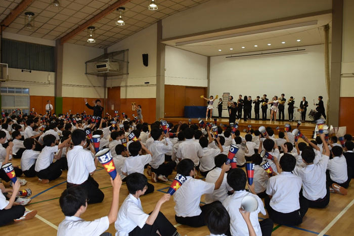 普通部での応援練習